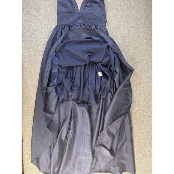 Fame and Partners Formal Dress High Low Prom Homecoming Wedding Navy Blue Size 6 - Picture 3 of 9